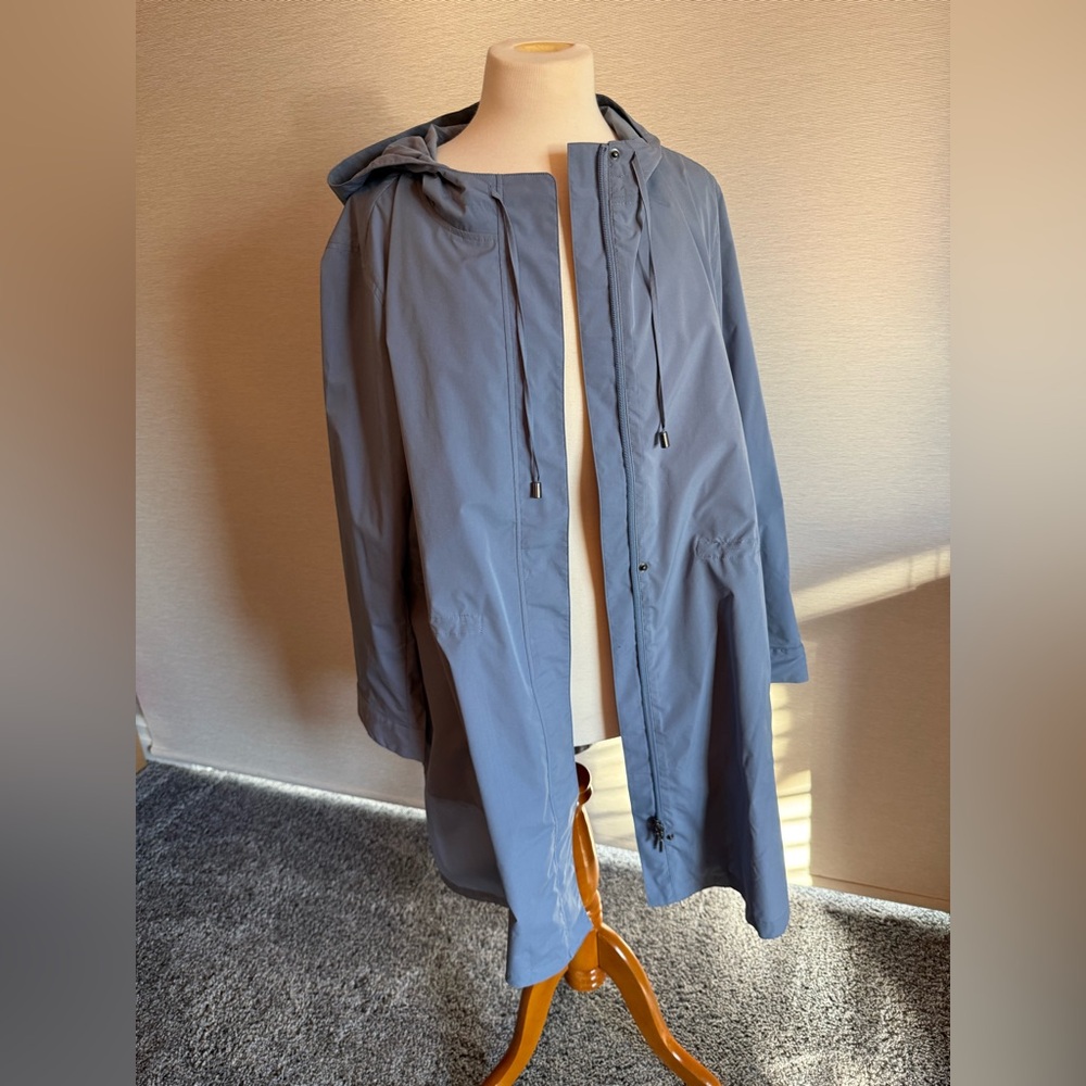 J. Jill Light Blue WearEver Collection Raincoat
